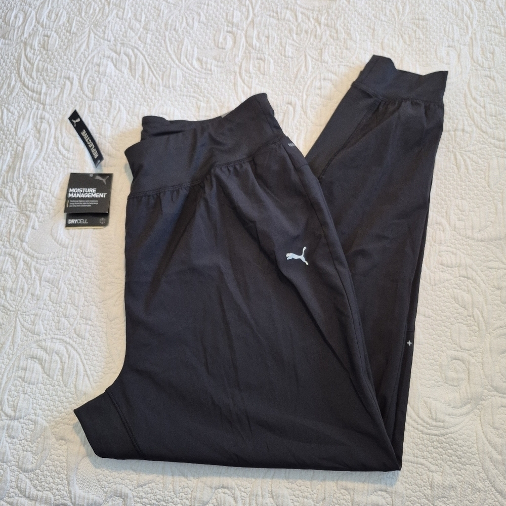 Puma men's XL Run Favorite tapered pant Slim fit black light weight joggers NEW
